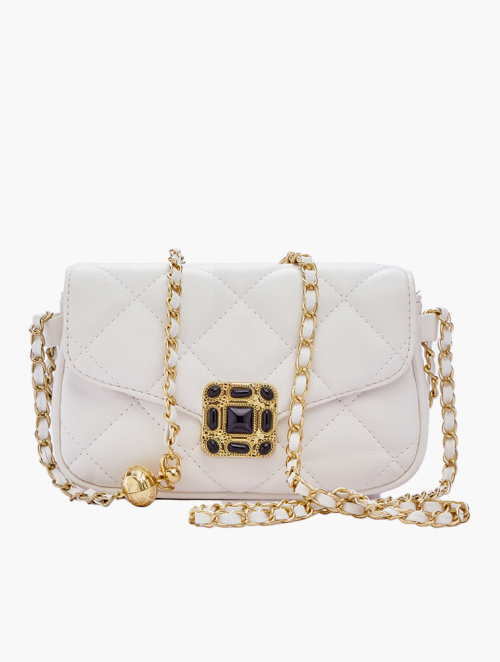 MyRunway | Shop Scotty Bags & Co. Ice White The Monaco Clutch
